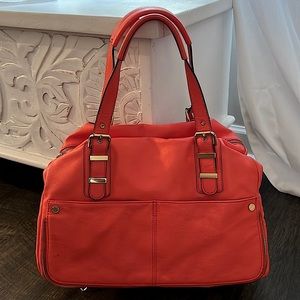 Steve Madden orange purse with gold chain